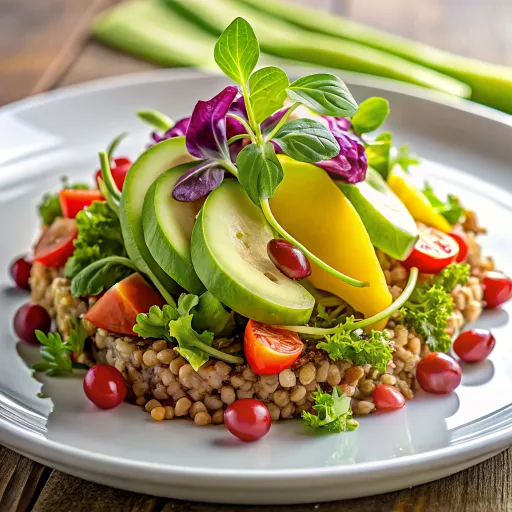 Гречневый салат с кремом из авокадо